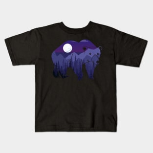 BEAR AT NIGHT Kids T-Shirt